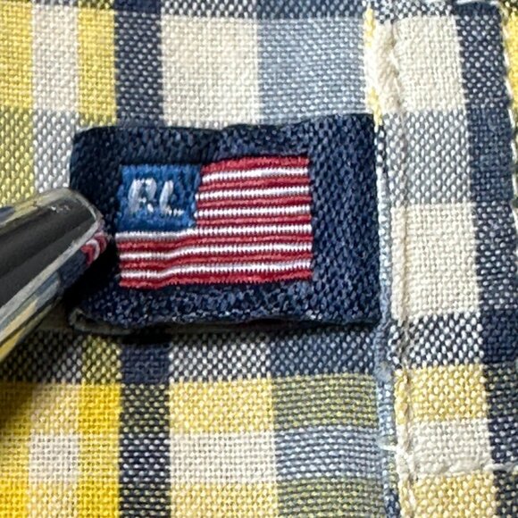 VTG Ralph Lauren Jeans Co Shirt - Size Large - Button Down Plaid Short Sleeve - Picture 5 of 9